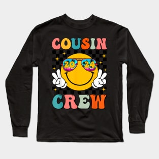 Groovy Cousin Crew 2024 Summer Vacation Beach Family Long Sleeve T-Shirt